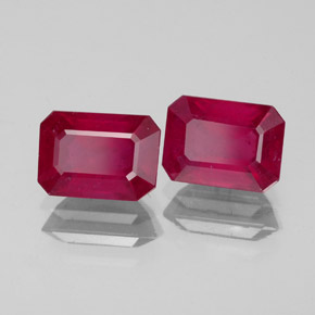 Pedras preciosas de rubi vermelho natural de  ct, corte esmeralda, VS-SI