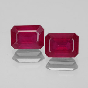 Pedras preciosas de rubi vermelho natural de  ct, corte esmeralda, VS-SI