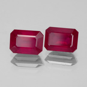 Pedras preciosas de rubi vermelho natural de  ct, corte esmeralda, VS-SI