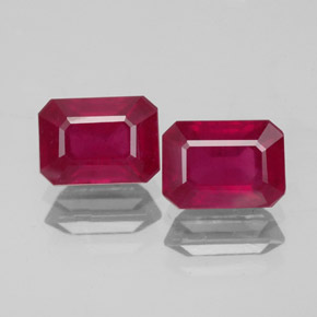 Pedras preciosas de rubi vermelho natural de  ct, corte esmeralda, VS-SI
