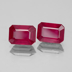 Pedras preciosas de rubi vermelho natural de  ct, corte esmeralda, VS-SI