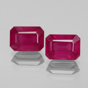 Pedras preciosas de rubi vermelho natural de  ct, corte esmeralda, VS-SI