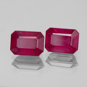 Pedras preciosas de rubi vermelho natural de  ct, corte esmeralda, VS-SI