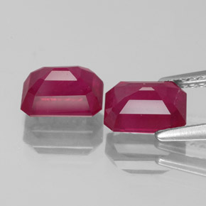 Pedras preciosas de rubi vermelho natural de  ct, corte esmeralda, VS-SI