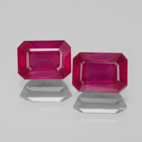Pedras preciosas de rubi vermelho natural de  ct, corte esmeralda, VS-SI