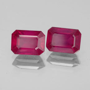 Pedras preciosas de rubi vermelho natural de  ct, corte esmeralda, VS-SI
