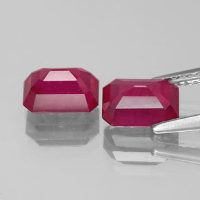 Pedras preciosas de rubi vermelho natural de  ct, corte esmeralda, VS-SI