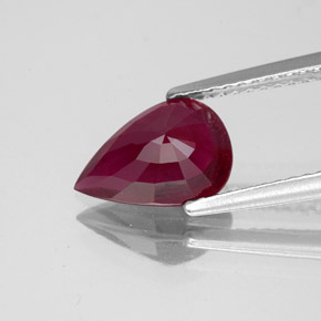 Rubi vermelho natural 2,09ct, formato de pêra, VS-SI