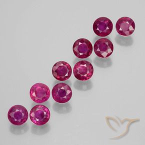 Pedras preciosas de Rubi Roxo profundo natural de 2.18 ct, Redondo, VS-SI