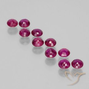 Pedras preciosas de Rubi Roxo profundo natural de 2.18 ct, Redondo, VS-SI