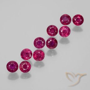 Pedras preciosas de Rubi vermelho médio natural de 2.46 ct, Redondo, VS-SI