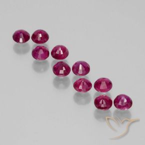 Pedras preciosas de Rubi vermelho médio natural de 2.46 ct, Redondo, VS-SI