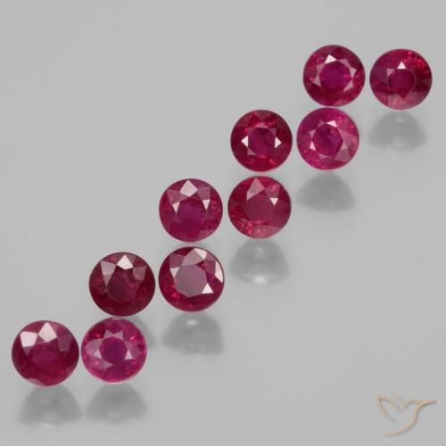 Pedras preciosas de Rubi Vermelho rosado natural de 3.09 ct, Redondo, VS-SI