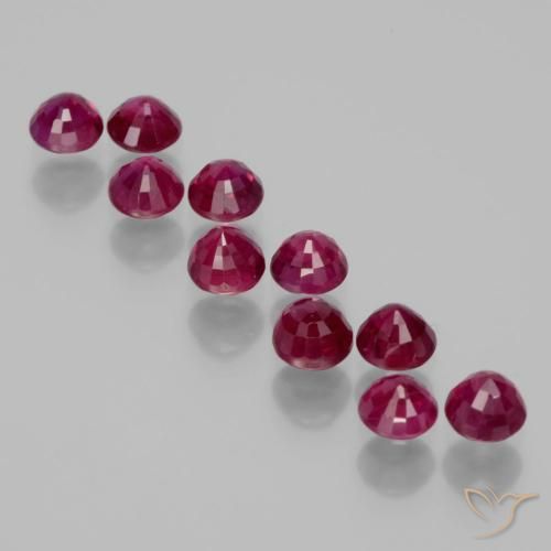 Pedras preciosas de Rubi Vermelho rosado natural de 3.09 ct, Redondo, VS-SI