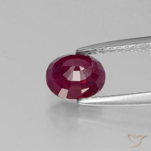 Rubi Vinho vermelho Natural 1.21ct, oval, VS-SI