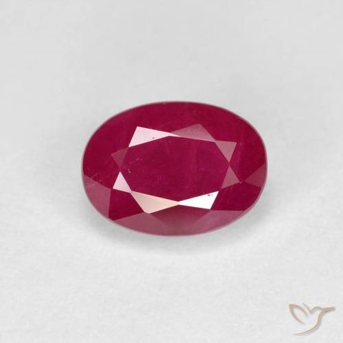1.28ct Natural vermelho médio Rubi, oval, VS-SI