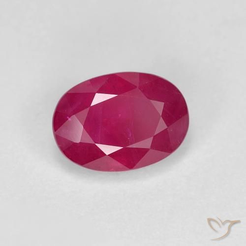 Rubi Vermelho rosado Natural 1.23ct, oval, VS-SI