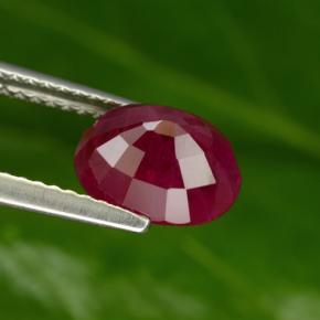 Rubi rosa vermelha Natural 3.09ct, Corte Oval, VS-SI