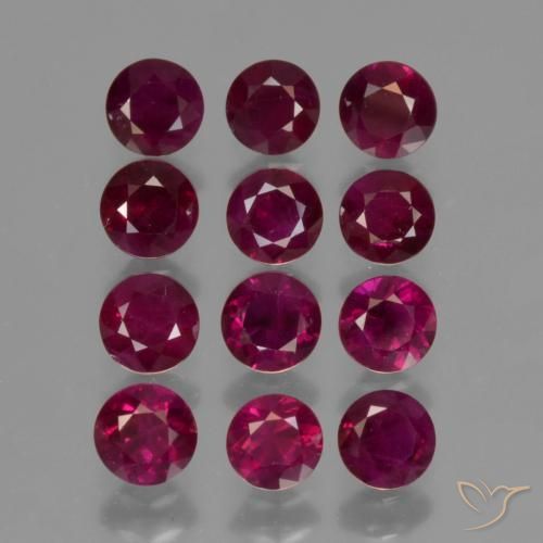 Pedras preciosas de Rubi Vermelho Carmesim Profundo natural de 2.64 ct, Redondo, VS-SI