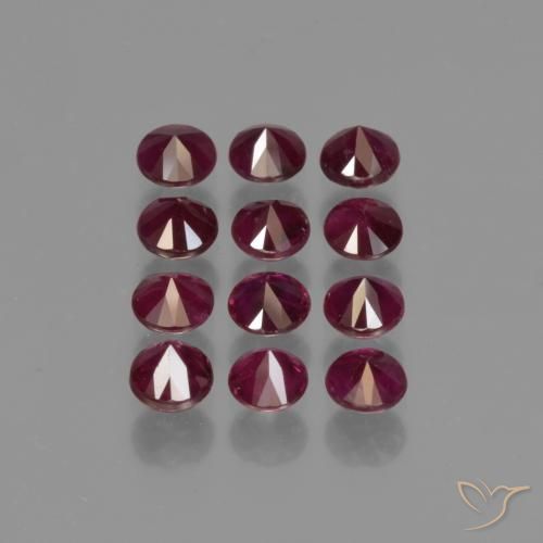 Pedras preciosas de Rubi Vermelho Carmesim Profundo natural de 2.64 ct, Redondo, VS-SI