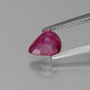 Rubi vermelho natural 1,14ct, formato de pêra, VS-SI