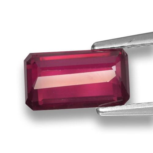 Rubi vermelho natural 1,71ct, corte esmeralda, VS-SI