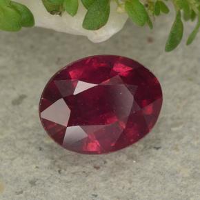 Rubi rosa vermelha Natural 1,60ct, Corte Oval, VS-SI