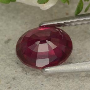 Rubi rosa vermelha Natural 1,60ct, Corte Oval, VS-SI