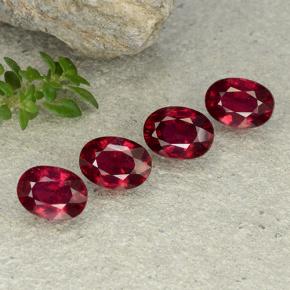 Pedras preciosas de Rubi vermelho médio natural de 5,14 ct, Corte Oval, VS-SI