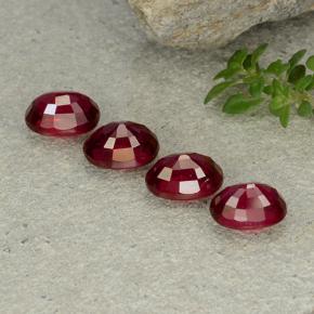 Pedras preciosas de Rubi vermelho médio natural de 5,14 ct, Corte Oval, VS-SI