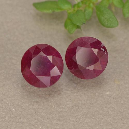 Pedras preciosas de rubi vermelho natural de 1,11 ct, corte redondo, VS-SI