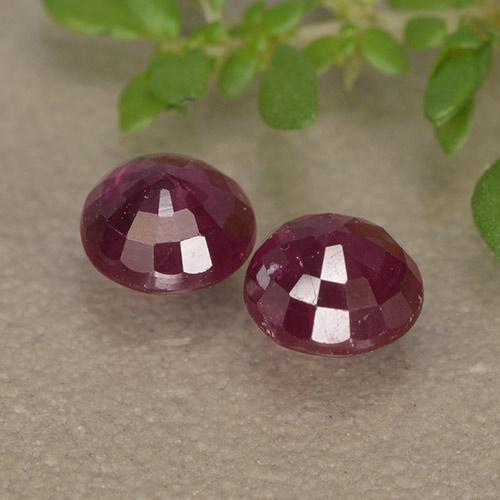 Pedras preciosas de Rubi Vinho vermelho natural de 1,08 ct, Corte Redondo, VS-SI