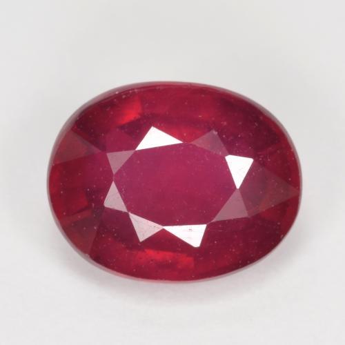Rubi rosa avermelhado profundo natural 2,45ct, corte oval, VS-SI