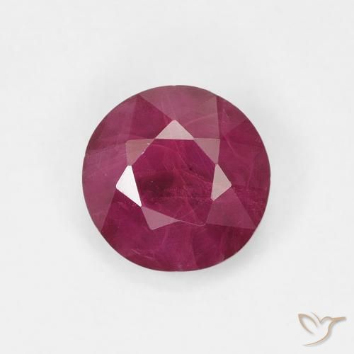 0.82ct Natural Vermelho escuro Rubi, Redondo, VS-SI