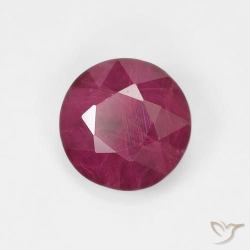 Rubi Vermelho escuro Natural 0.82ct, Redondo, VS-SI