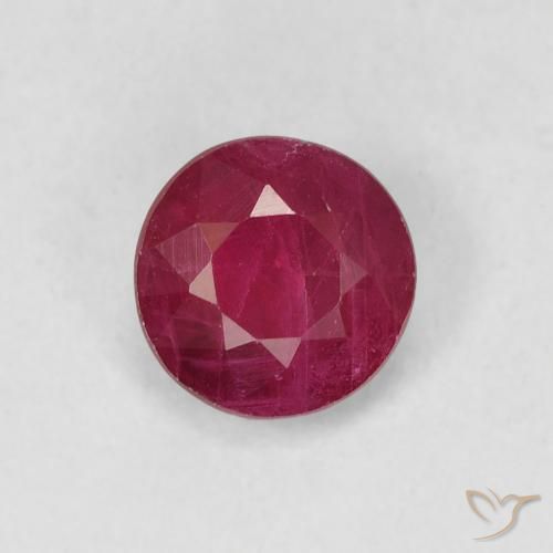 0.79ct Natural Carmesim Profundo Rubi, Redondo, VS-SI