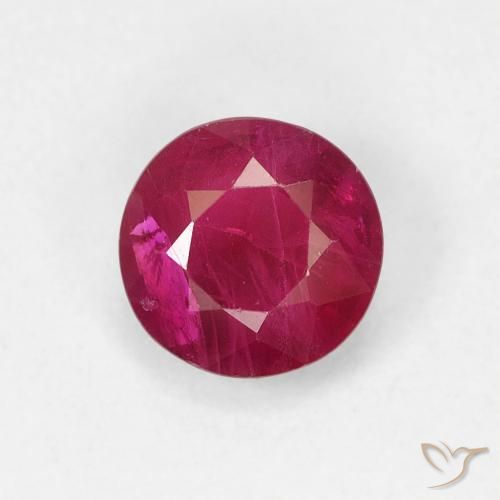 0.76ct Natural Vermelho escuro Rubi, Redondo, VS-SI