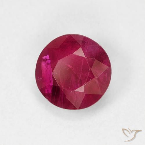 Rubi Vermelho escuro Natural 0.76ct, Redondo, VS-SI