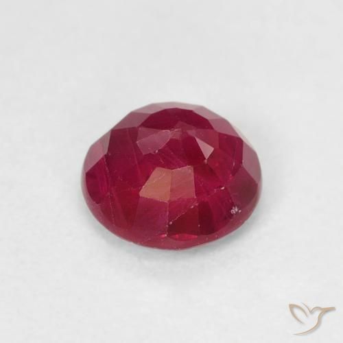 Rubi Vermelho escuro Natural 0.76ct, Redondo, VS-SI