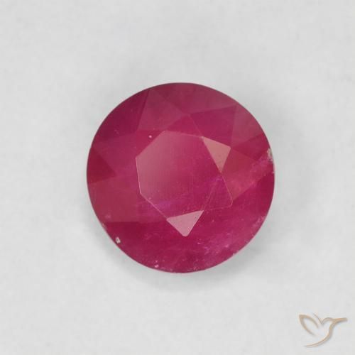 Rubi rosa avermelhado Natural 0.78ct, Redondo, VS-SI