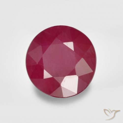 Rubi Vermelho rosado Natural 0.97ct, Redondo, VS-SI