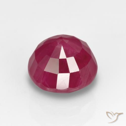 Rubi Vermelho rosado Natural 0.97ct, Redondo, VS-SI