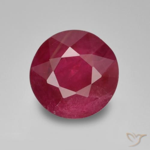 0.94ct Natural vermelho médio Rubi, Redondo, VS-SI