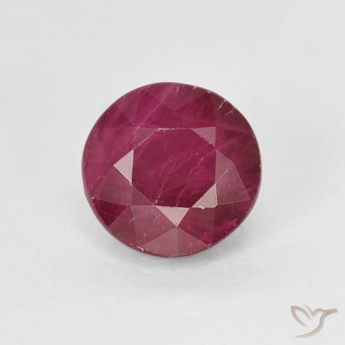 1.02ct Natural Vermelho escuro Rubi, Redondo, VS-SI