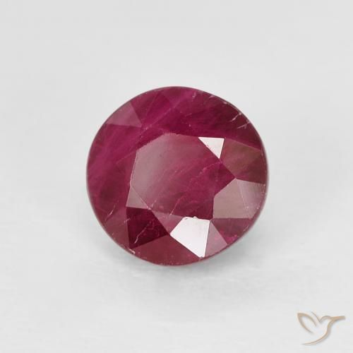 Rubi Vermelho escuro Natural 1.02ct, Redondo, VS-SI