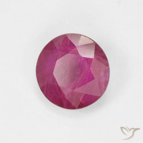 Rubi Vermelho rosado Natural 0.80ct, Redondo, VS-SI
