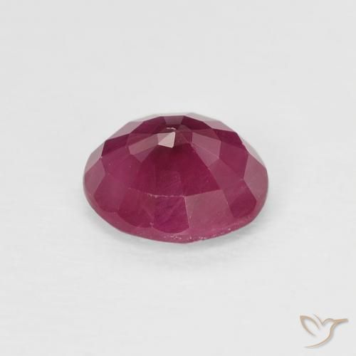 Rubi Vermelho rosado Natural 0.80ct, Redondo, VS-SI