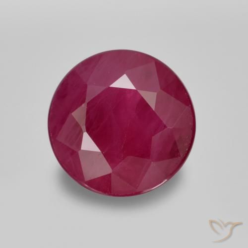 Rubi vermelho médio Natural 0.88ct, Redondo, VS-SI