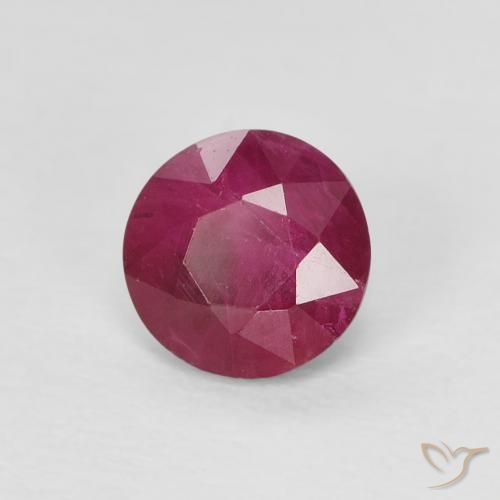 Rubi Vermelho rosado Natural 0.83ct, Redondo, VS-SI