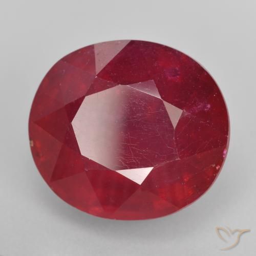 Rubi vermelho médio Natural 15.41ct, oval, VS-SI